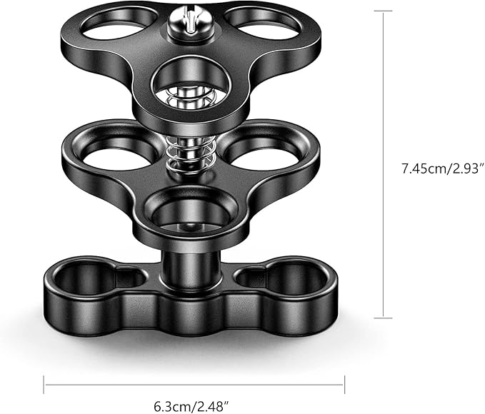 Sea frogs Triple Ball Clamp Diving Camera Bracket Aluminum Spring Flashlight Clamp for Diving Underwater Photography System CP-4
