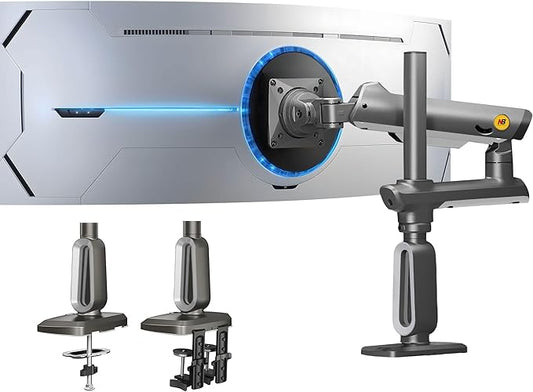Gaming Monitor-Arm for Flat/Ultrawide/Curved Monitors 27 to 50 inch, Heavy Duty Stand Load up to 18 kg, VESA 75/100 mm Monitor-Mount A7