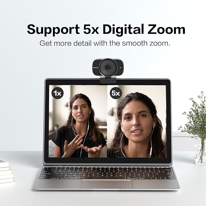 4K USB Video Conference Camera - 120° Wide Angle, Auto Framing Webcam for Mac PC Meetings, 1/2.3" CMOS Sensor Noise Reduction, USB Type-C Connect Laptop PC, Certified for Microsoft Teams