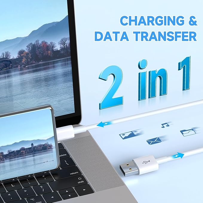 16.4ft 5M Micro USB Cable, Charging and Data Sync Cord for CCTV Home Security Camera Wyze Cam, Echo Dot, PS4 Controller, Fire Kindle, Tablet, Phone and More Micro USB Devices-White