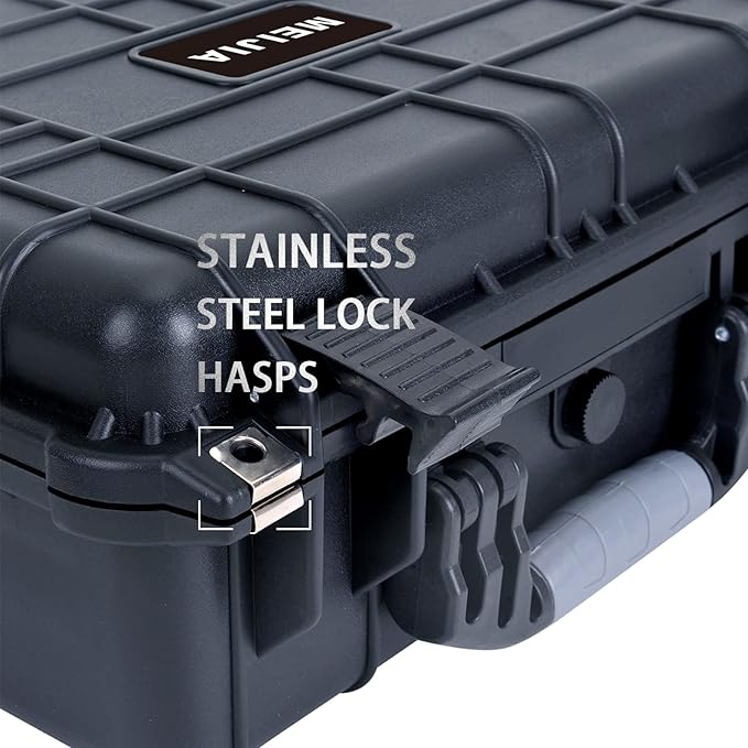 MEIJIA Portable Waterproof Protective Hard Case, Camera Case with Customizable Fit Foam Inserted,Fit Use of Drones,Camera,Equipments, Elegant Black (22.4"X16.73"X8.46")