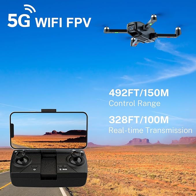 H330 Drone with Camera 4K, 5G Long Range WiFi FPV for Adult Beginners and Kids, Brushless Motor, Optical Flow, Altitude Hold,30 Mins Fly Time Remote Control RC Quadcopter with 2 Batteries