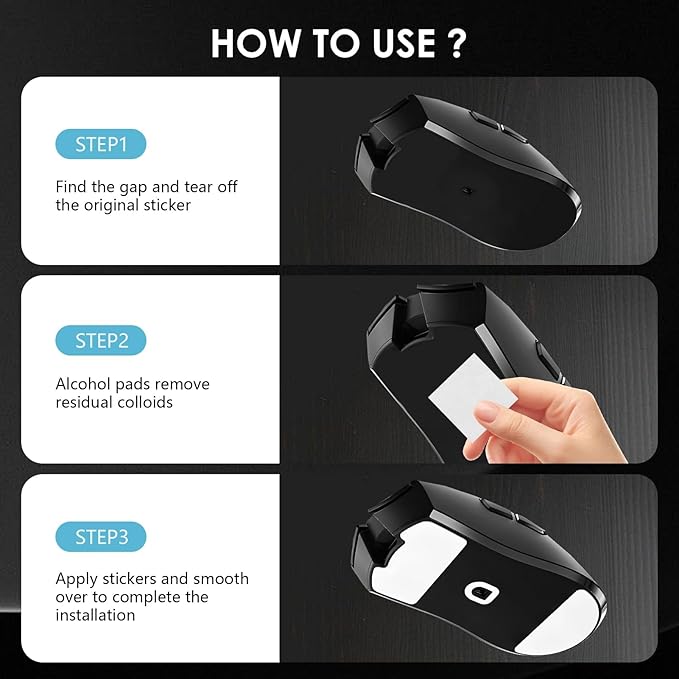 2 Pack V3 Pro Wireless Esports Gaming Mouse Feet Sliding Stickers, Mice Glass Skates Pad, Replacement Glide Stickers for Smooth Control and Precision on Any Gaming Surface(Type-C, White PTFE)