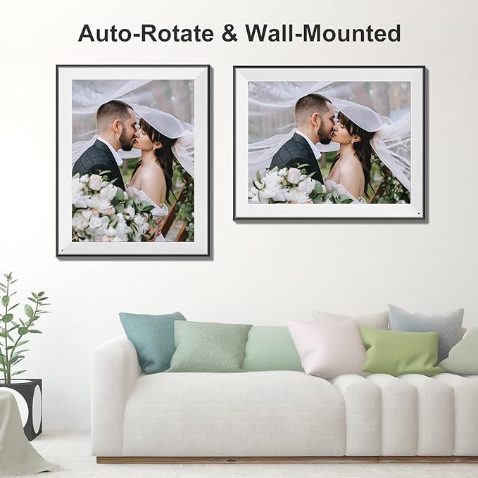 Digital Picture Frame Large-Digital-Photo-Frame - 16.2" Dual-WiFi Digital Frame, IPS Touch Screen, Wall Mounted, Full Function, Share Photo Video via App Email, Free Cloud Storage, Gift for Mom Dad