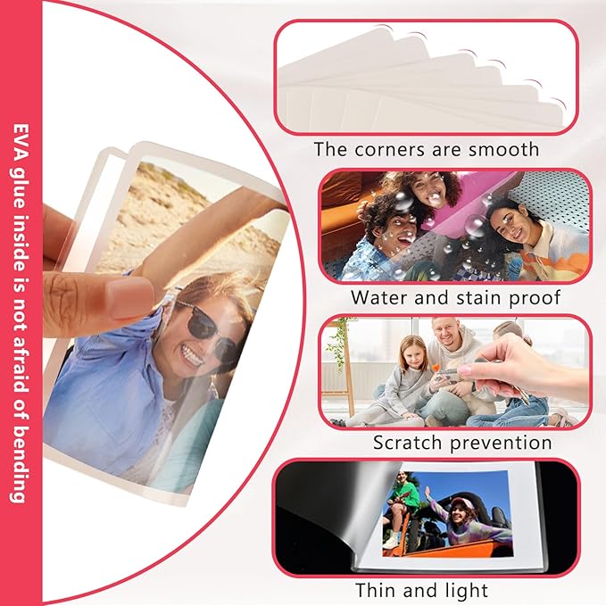 Index Card Laminating Pouches100-Pack, 3x5 Laminating Pouches, 5 Mil Heat Sealing Laminating Pouches - for Recipe Cards, Work Permits, ID Cards, Student Badges & File Cards