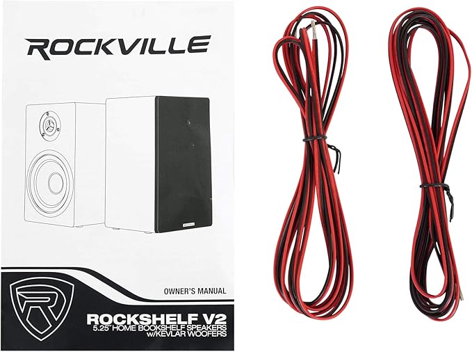 Rockville Pair RockShelf 58C V2 360W 5.25" Bookshelf Speakers, 8 Ohm, Kevlar Woofers, Silk Dome Tweeters, MDF Wood Grain Cabinet, for Home Theater and Music