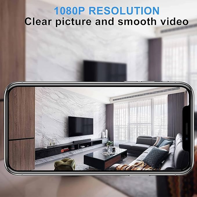 Wi-Fi Camera 1080P HD Smart Home Cameras Mini Cameras Cam with Motion Sensor Night Vision App Control Cellphone Control No Battery No Need Wi-Fi