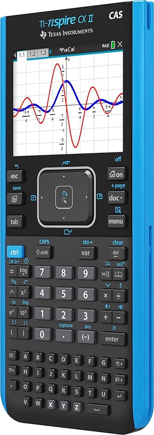 Texas Instruments TI-Nspire CX II CAS Graphing Calculator | Color Screen, 8 Built-in Apps, Python Programming, Included Software, for Math, Science and Finance | Signature Series Power Bundle