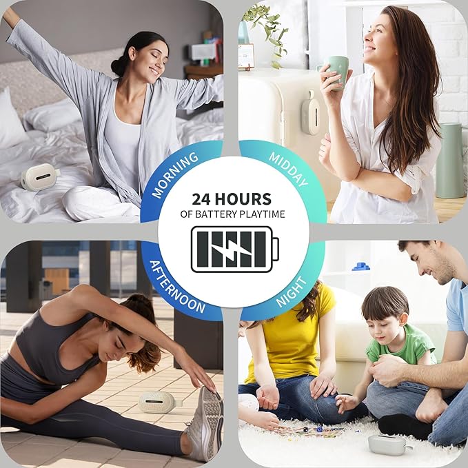 SOWO Wireless Portable Small Speaker, Ultra Magnetic Bluetooth Speaker for Golf Cart, Coverless IP67 Waterproof, 24 H Playtime, Pro Sound, Clip Hanging Design for Outdoor, Indoor - White