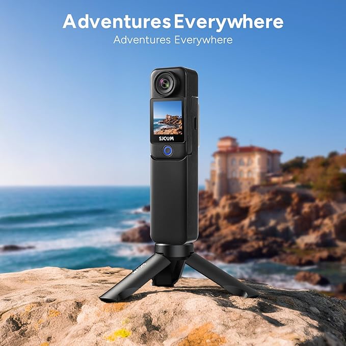 SJCAM C300 Vlogging Combo, 4K Pocket Action Camera,7Hour Power,6-Axis Stabilization,Dual-Touch Screen 154° Wide FOV Video Body Camera,Waterproof,Live Streaming,with Accessories Kits,64G Card,Black