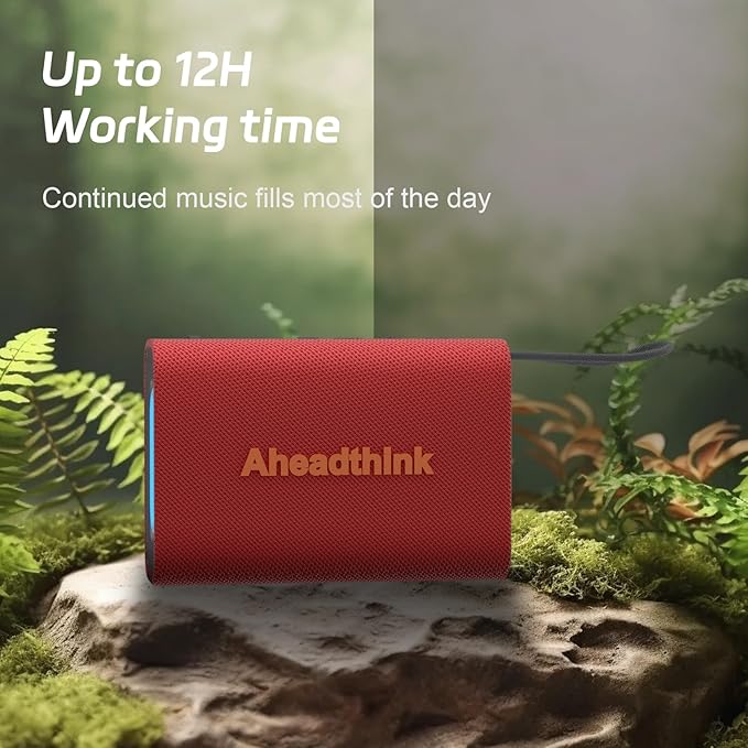 Bluetooth Speaker, Portable Wireless, IPX5 Waterproof, Bluetooth 5, RGB Color Lights, Loud Stereo Sound, Bass, TWS Pairing, for Party, Home, Outdoor, Traveling