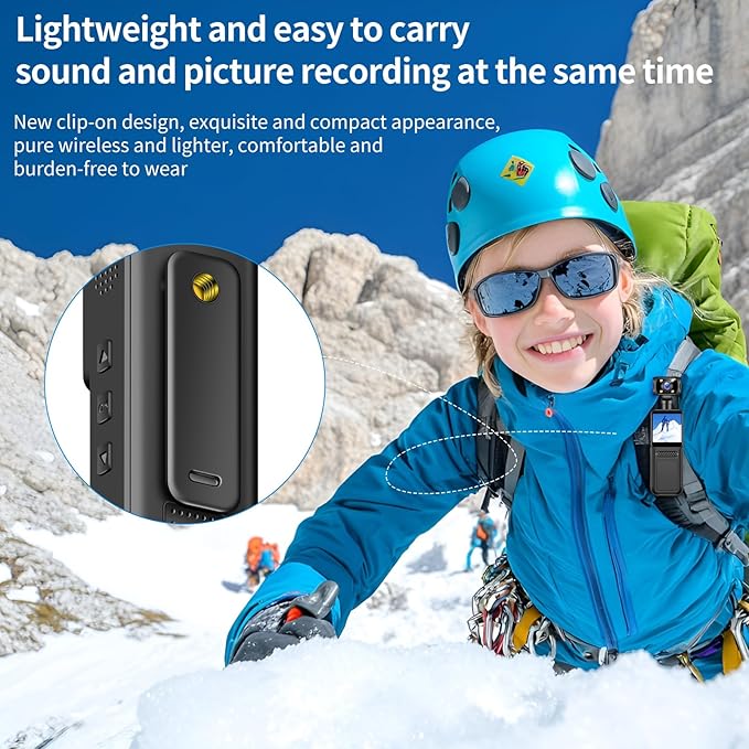 Mini Body Clip Camera with Audio and Video Recording FHD Mini Handheld Body Worn Cam Portable Small Personal Camcorder Sport Action Outdoor Video Recorder （64G Card Included）