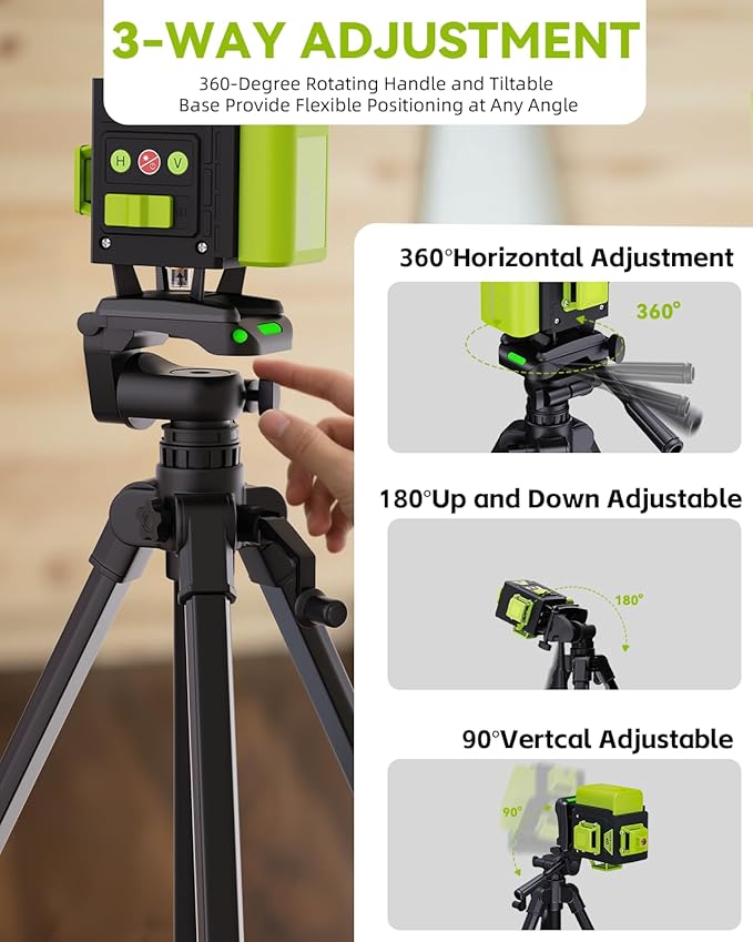 Laser Level Tripod Stand, 61" Lightweight Aluminum Lifting Tripod with 1/4" Thread, Adjustable Height Stand for Laser Level, Projector, Camera, and Phone