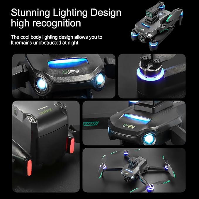 Drones with Camera for Adults 4K, GPS UHD Drone, 5G Remote Controller with Screen, One Key Return, Dual Camere, 3rd Gear Speed, Optical Flow Mode and Obstacle Avoidance, Drone for Beginners (Black)