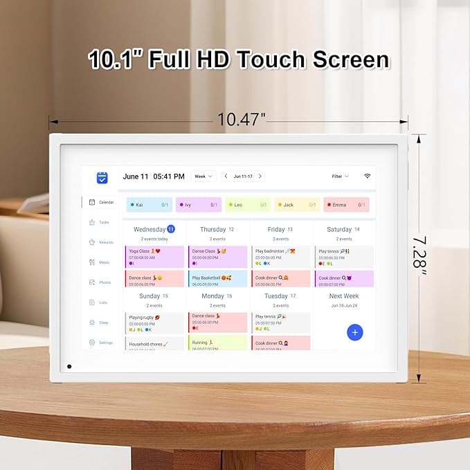 10.1 inch Wall Planner Digital Calendar & Chore Chart, Smart Touchscreen Display for Family Schedules, Hearth DisplayWall Planner, Digital Photo Frame, Great for Organizing Your 2025 Calendar