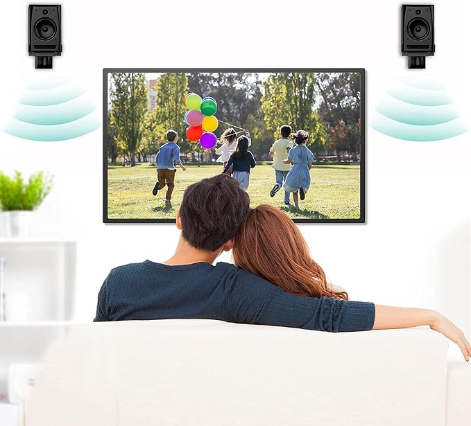 WALI Speaker Wall Mounts, Dual Side Clamping Bookshelf Mounting Bracket for Large Surrounding Sound Speakers, Hold up to 66 lbs. (SWM201XL), 1 Pair, Black