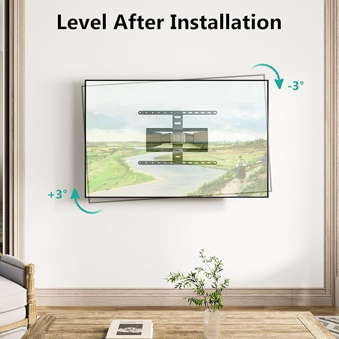 WALI Ultra Slim Full Motion TV Wall Mount Bracket for Most 43-90 Inch Flat Screen TVs, Swivel, Tilt & Extension TV Articulating Mount, Max Mounting Holes 600x400mm, Holds up to 132lbs(TTM-4), Black