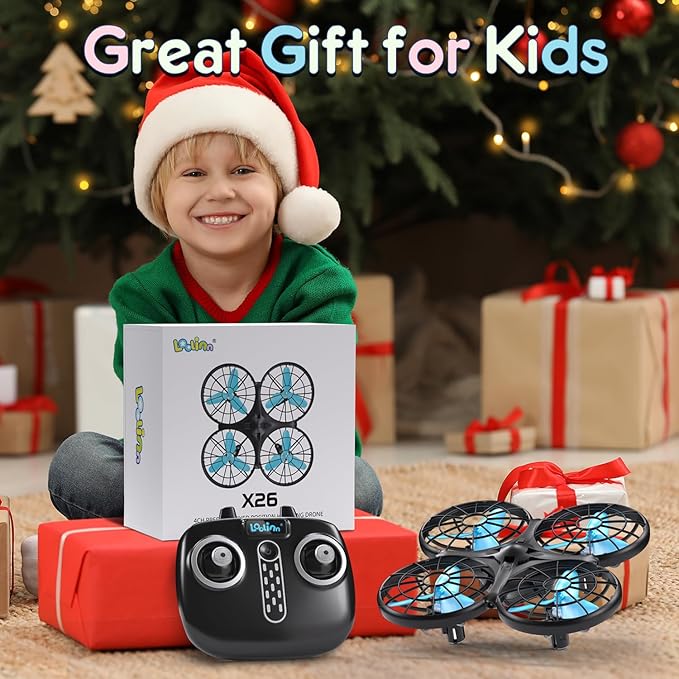 Loolinn | Drones for kids Gifts - Mini Drone, RC Drone with Auto Anti-Collision Technology/Safe for Kids/Easy to Fly / 360° Flip/Hand-Controlled Mode (Gift for Boys and Girls)