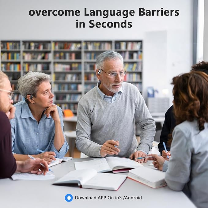 AI Translation Earbuds Real Time, 144 Language Translator Earbuds with APP Compatible with iOS & Android, Bluetooth Headphones Translating Device for Travel Business and Learning - Black