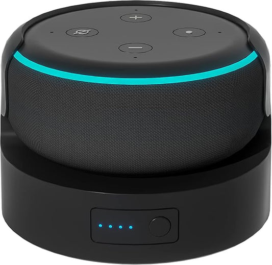 Echo Dot 3 Battery Base, Portable Dot 3rd Gen Mini 2 Battery Base, 5200 mAh 8 Hours Work Time, Black（Not Include Speaker）