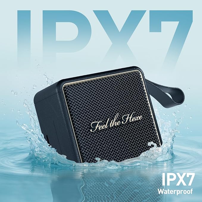 Bluetooth Speaker Portable IP67 Waterproof with 3 Colorful LED Lights TWS Pairing Support Wireless/Aux Cable/SD Card/U Disk Input for Outdoor/Home/Party/Bathroom (Black)