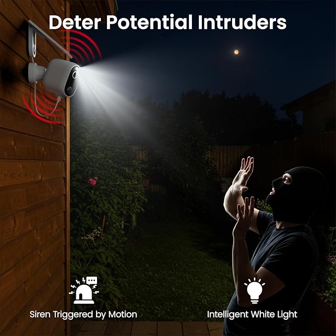 Security Cameras Wireless Outdoor-Solar&Battery Powered 2K 2.4G Cameras for Home Security, Instant Alert, AI Human Detection, Color Night Vision, 2-Way Talk, SD Storage, Work with Alexa, Z1 4P