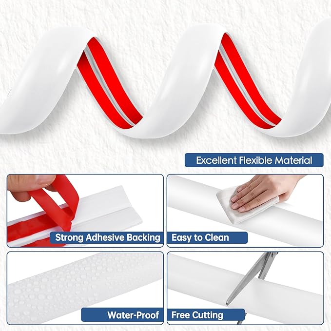 Floor Cord Cover for Wires on Floor Self Adhesive Cord Hider Floor Cable Management Wire Covers for Cords Protector Prevent Cable Trips Cord Cavity W 0.51" x H 0.31", White, 20Ft