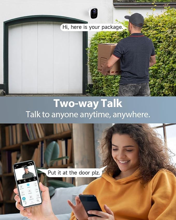 ELECCTV 4Pack Solar Security Cameras Wireless Outdoor, Outdoor Cameras for Home Security, Home Camera with Motion Detection Alarm Floodlight Color Night Vision 2-Way Audio Waterproof,IP65 SD/Cloud