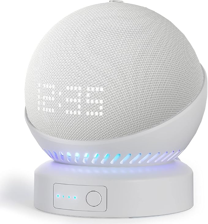 Battery Base for Echo dot 5th Generation Portable Echo Dot 4th Generation and Homepod Mini Battery Stand Accessories， not Including The Speaker(White)