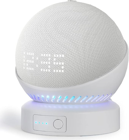 Battery Base for Echo dot 5th Generation Portable Echo Dot 4th Generation and Homepod Mini Battery Stand Accessories， not Including The Speaker(White)