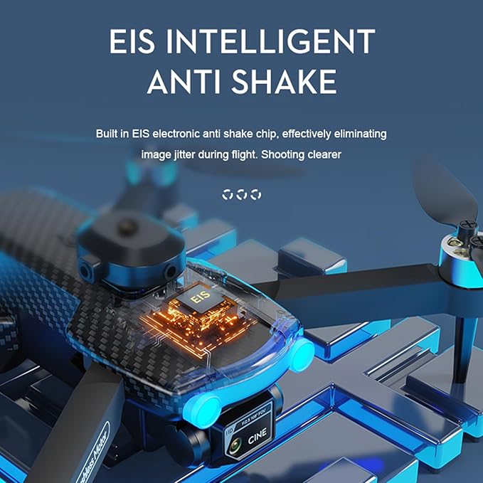 Drone with Camera 8K EIS Anti Shake Camera FPV Drone, RC Quadcopter with Brushless Motor, 50x zoom,360° Obstacle Avoidance, Follow Me, Optical Flow, Headless Mode and 2 Batteries for Adults