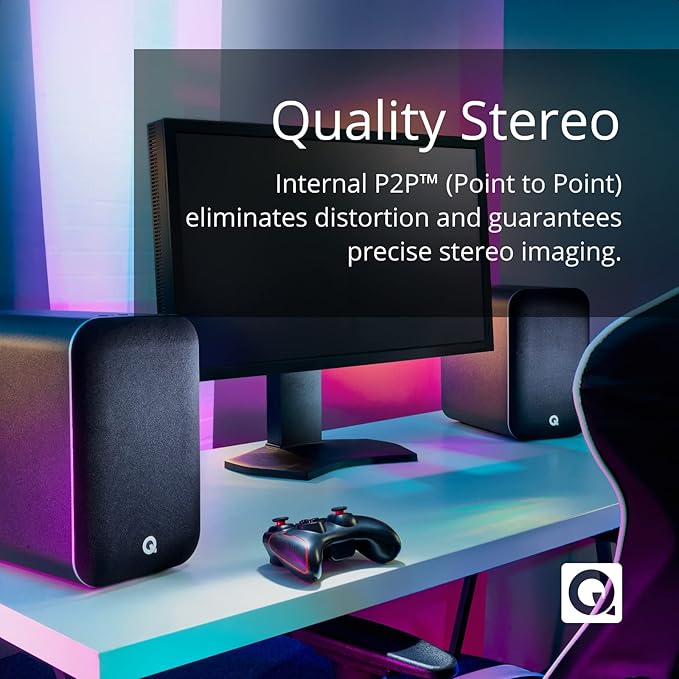 Q Acoustics M20 Bluetooth Speakers HD Wireless Speakers Music System White - Tweeter 0.9", Mid Bass/Driver 4.9", Freq. Response 55Hz–22kHz, Crossover Freq. 2.4kHz - Powered