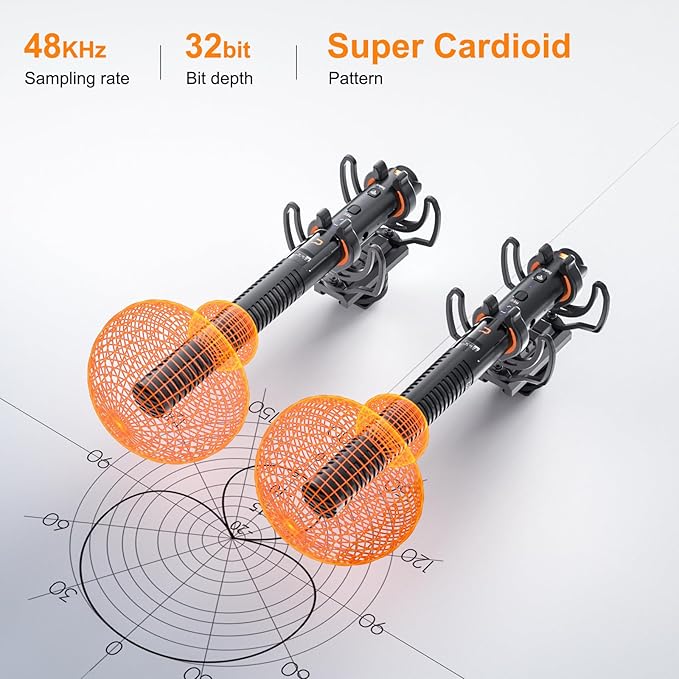 COMICA VM40 Combo Dual-Channel Wireless Shotgun Microphone, Professional Super Cardioid Video Mic, 32GB Storage, Safety Mode, Audio APP, Wireless Camera Mic for Filmmaking, Vlog, YouTube