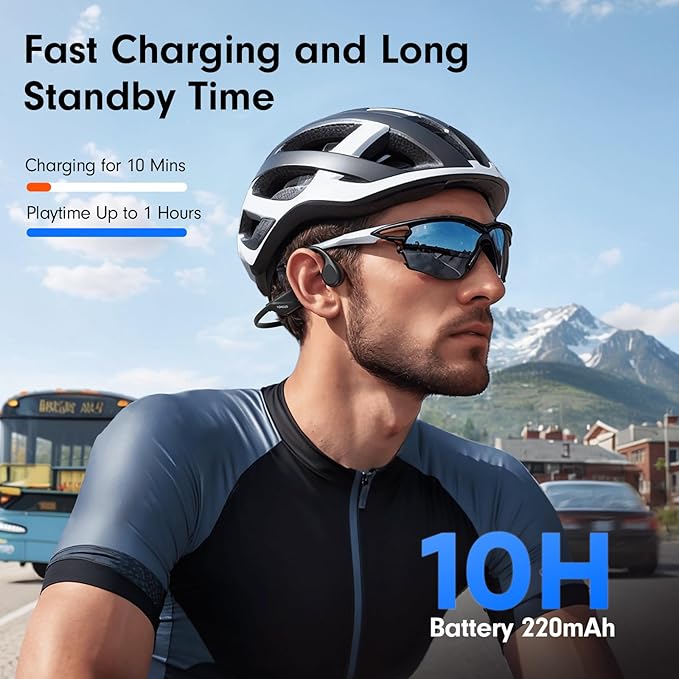 Bone Conduction Headphones,Open Ear Headphones,Wireless Headphones with Mic,Bluetooth 5.4,10H Playtime & IPX5 Waterproof,Sports Headphone for Running & Outdoor