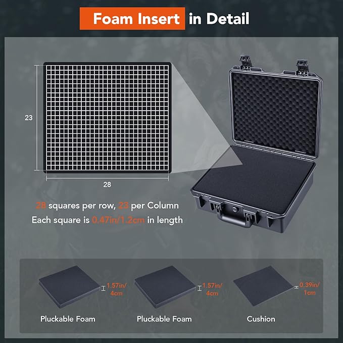Lykus HC-3510 Waterproof Hard Case with Customizable Foam Insert, Interior Size 13.78x11.81x5.12 in,Suitable for camera,lens,drone,mic,flashlight,telescope,action cam,electronics,tools,and more
