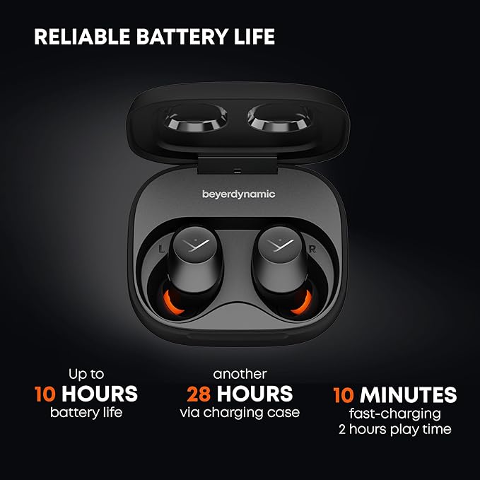 Beyerdynamic Amiron 300 True Wireless Noise Cancelling Earbuds, Multipoint Bluetooth® 5.3 with Active Noise Cancellation, Up to 10 Hours of Battery Runtime, Black