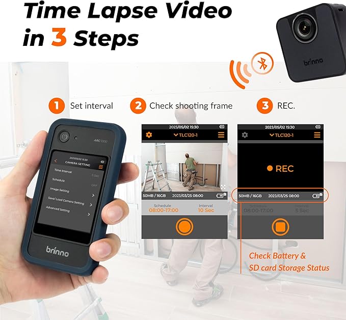 Brinno BCC200-BLE Time Lapse Camera Bundle : 1 X ARC100 + 3 X TLC200PRO-BLE