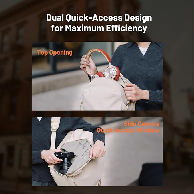 PGYTECH OneGo Lite 16L Camera Backpack Water-Resistant DSLR/Mirrorless Bag for Sony/Canon/Fujifilm, Drone Backpack, Tripod Mount Travel & Weekend Photography Pack for 14" Laptop (Matte Black)