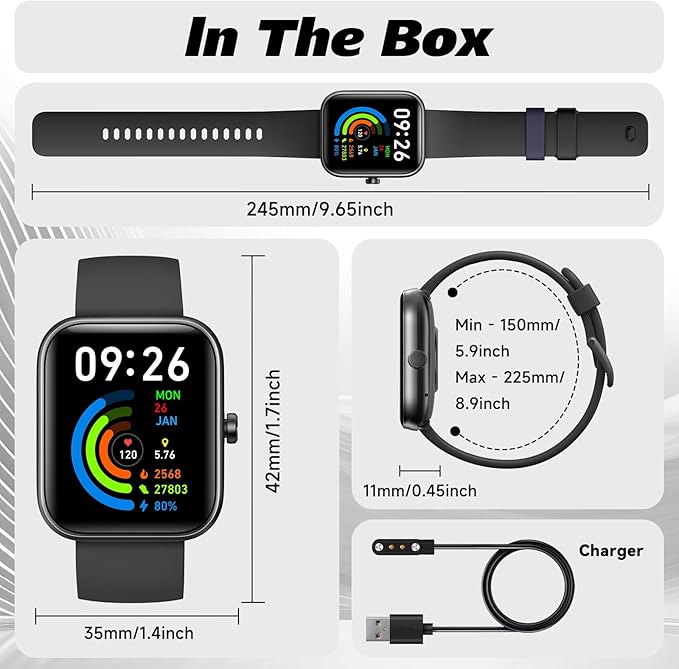 Smart Watch for Men Women with Bluetooth Call,Alexa Built-in Smartwatch,1.8" DIY Dial Fitness Watch with 100+ Sport Mode,IP68 Waterproof Watch Compatible with Android iOS