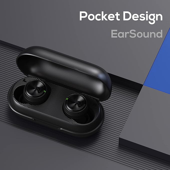 PALOVUE Wireless Earbuds, in-Ear Earphones with Bluetooth 5.3, Built-in Mic Headphones, Deep Bass Stereo, with Lightweight Compact Charging Case for Sport/Work Compatible for iPhone and Android