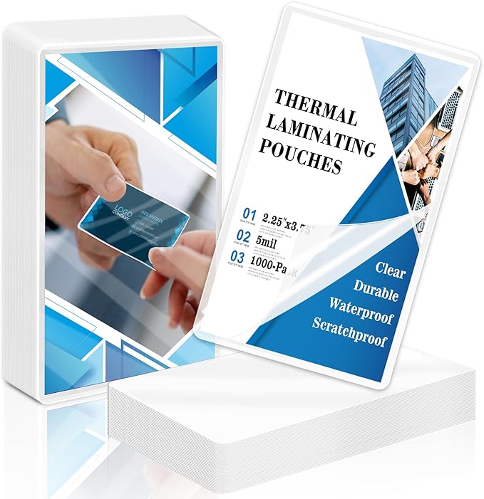 1000 Pack 5mil 2.25“x3.75" Thermal Laminating Pouches Badge Laminate Pouches Clear Laminated Luggage Tags Printable Laminator Pouches for Business Permits Cards (1000, 2.25"x3.75"-5mil)