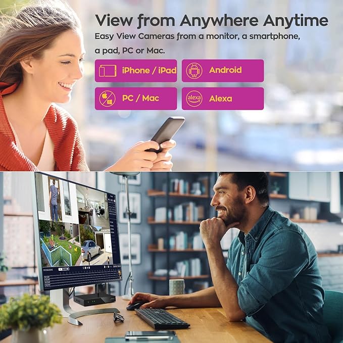 xmartO [AI Tracking Dome CAM] 10CH 2K HD Metal Dome PTZ Wireless Security Camera System, 6*Automatic Tracking, 2-Way Audio and Night Vision Camera, 10CH 4K Long Range WiFi 6 Surveillance DVR NVR Kit