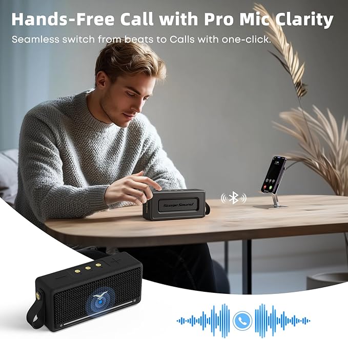 Portable Bluetooth Speakers, IP67 Waterproof Wireless Speaker with Lights, 40W Loud Stereo Sound, Active Extra Bass, Bluetooth 5.3, Dual Pairing, 12H Playtime for Home, Party, Outdoor, Beach, Travel