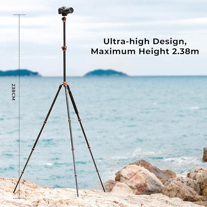 K&F Concept 94 Inch Camera Tripods 4 Section Ultra High Aluminum Professional Detachable Monopod Tripod with 360 Degree Ball Head Quick Release Plate for DSLR SLR Cameras T254A8+BH-28L (SA254T1)