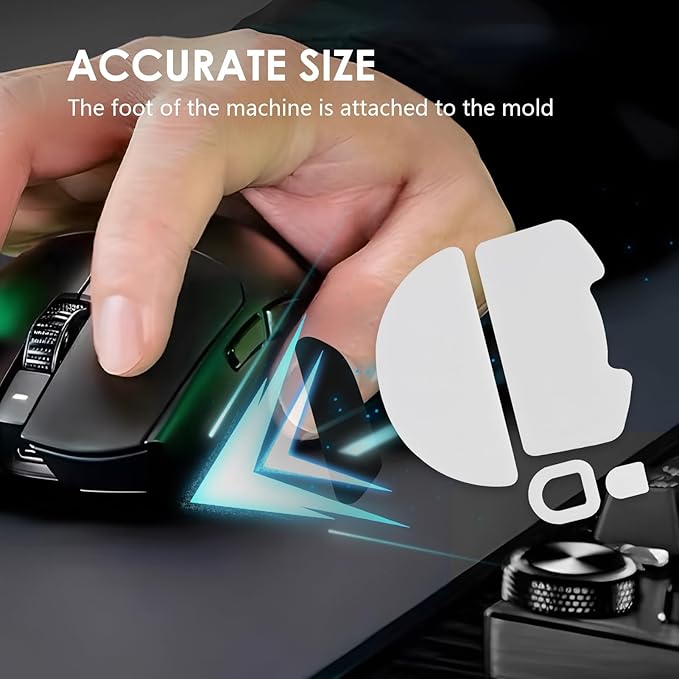 2 Pack V3 Pro Wireless Esports Gaming Mouse Feet Sliding Stickers, Mice Glass Skates Pad, Replacement Glide Stickers for Smooth Control and Precision on Any Gaming Surface(Type-C, White PTFE)