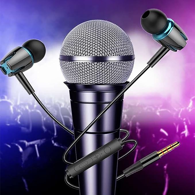 Earbuds Wired with Microphone Pack of 6, in-Ear Headphones,Noise Isolating,Powerful Heavy Bass, Earphones Compatible with iPhone, iPod, iPad, MP3, Samsung, and Most 3.5mm Jack (Black)