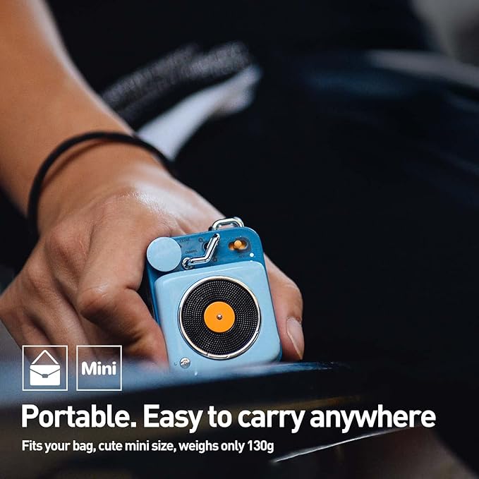 Muzen Mini Bluetooth Speaker, Button Small Cute Portable Metal Retro Wireless Speaker with Loud Volume Great Sound and Portable Lanyard & Gift Bag for Office Classic Vintage Decor