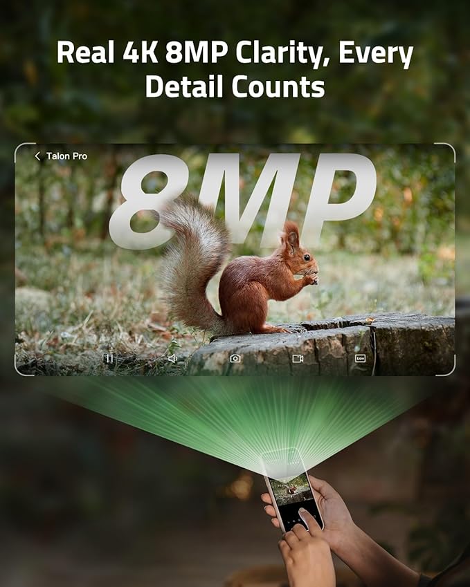 True 4K 4G LTE Cellular Hunting Camera Outdoor +Battery Pack+6W Solar Panel, 0.2s Trigger Speed, Game or Trail Camera with GPS, Non-Glow IR, SIM Card, Motion Capture, Talon Pro+BP-10+SP-10