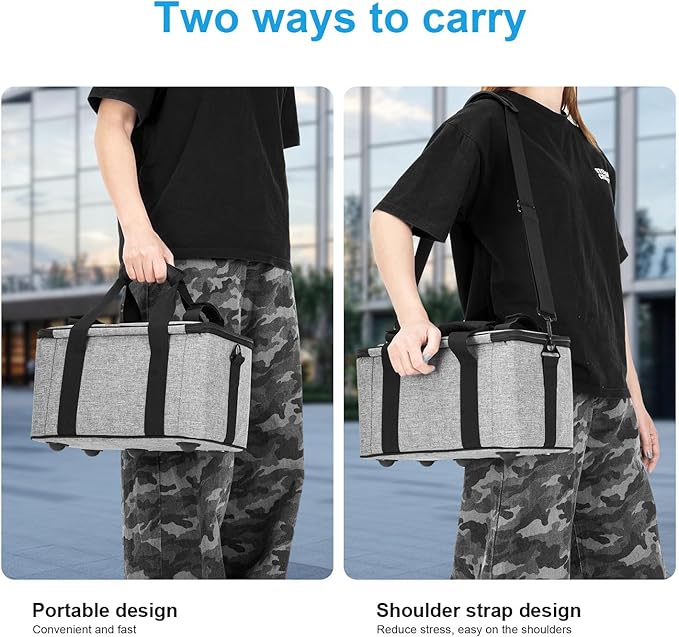 FOMITO AB-20B Foldable Camera Bag for DSLR/Gimbal/Drone 35x21x20cm Shockproof Case Foam Compartments & Carry Handle