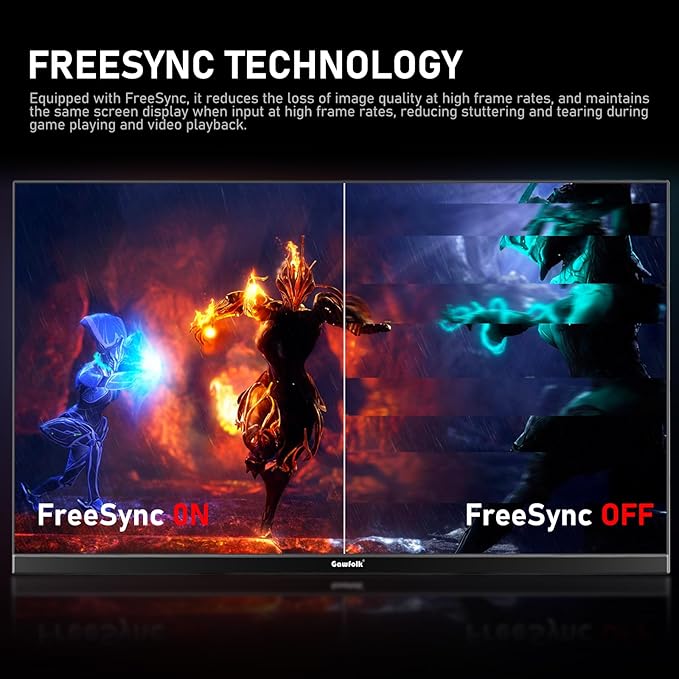 24.5 Inch PC 200Hz Gaming Monitor, FHD 1080p screen, Built-in speakers,1ms without Bezel, freesync, 99% sRGB, 178 ° Angle View, HDMI、DisplayPort, Compatible with wall mounting 75*75MM - Black